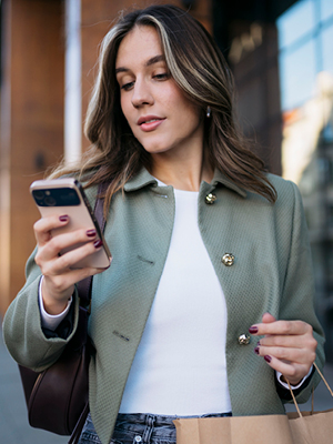 woman using a smart phone