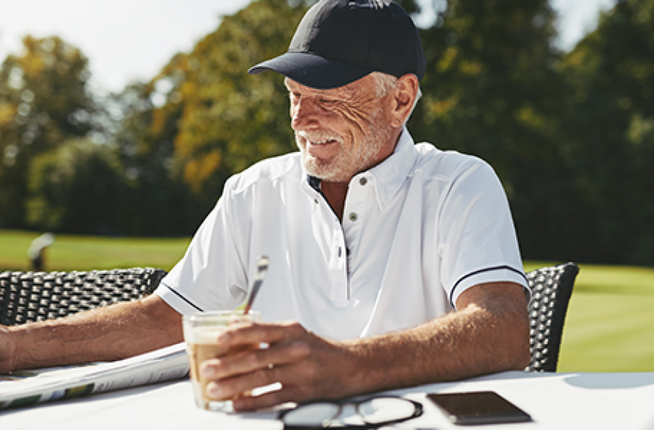 man having a drink