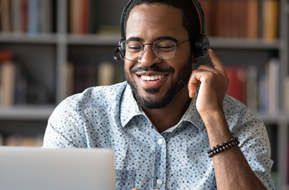 man wearing headphones